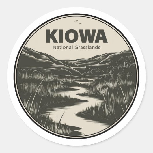 Sticker Rond Flux national des Prairies de Kiowa (Devant)