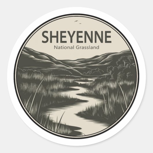 Sticker Rond Flux national des prairies de Sheyenne (Devant)