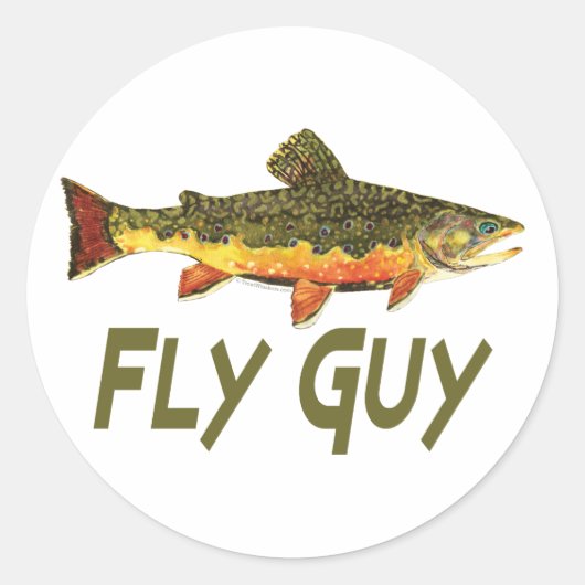 Sticker Rond Fly Fisherman (Devant)