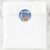 Sticker Rond Flyin' Rudolph (Sac)
