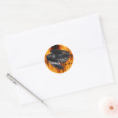 Sticker Rond Flying Black Raven & Flames Design photo 7 (Enveloppe)