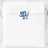 Sticker Rond Flying Blue Elephant (Sac)