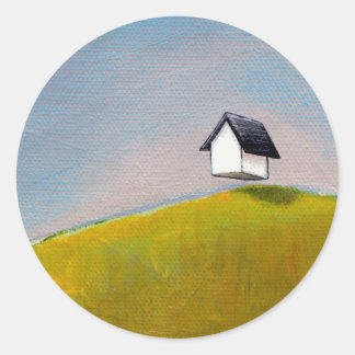 Sticker Rond Flying house off pour voir le monde s'amuser art u