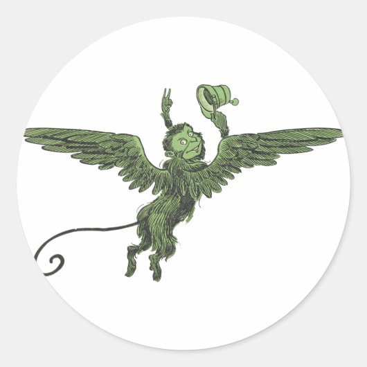 Sticker Rond Flying Monkey, Wizard of Oz (Devant)