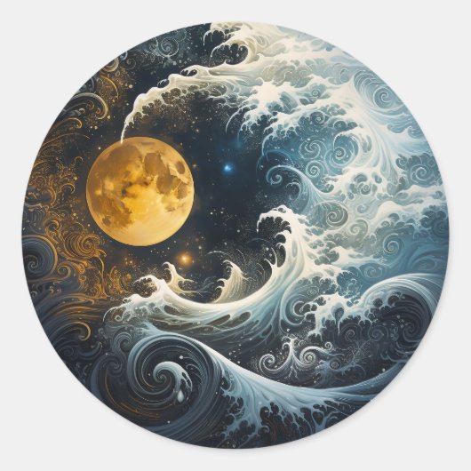 Sticker Rond Flying Moon Yin Yang Martial Arts (Devant)