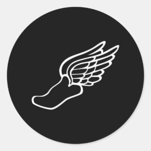 Sticker Rond Flying Running