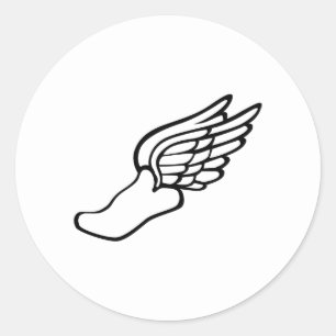 Sticker Rond Flying Running