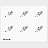 Sticker Rond Flying Running (Feuille)