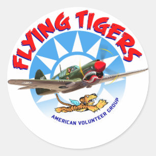 Sticker Rond Flying Tigers