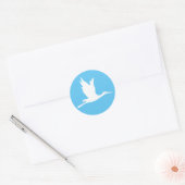 Sticker Rond Flying white stork (Enveloppe)