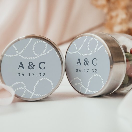 Sticker Rond Fog | Seaworthy Wedding Monogram