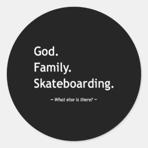 Sticker Rond Foi chrétienne Christianisme Skateur Dieu Famille