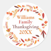 Sticker Rond Foi d'automne Thanksgiving (Devant)