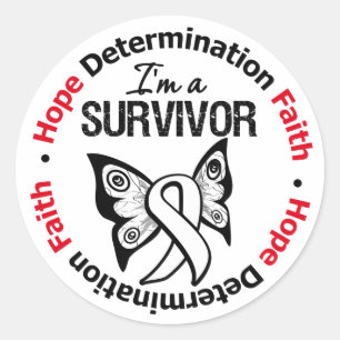 Sticker Rond Foi de détermination d'espoir de survivant de