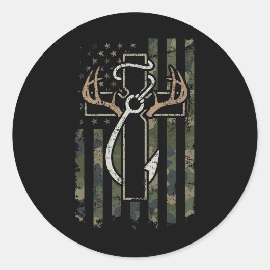 Sticker Rond Foi de la chasse - Christian Hunter pêcheur (Devant)