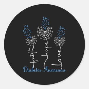Sticker Rond Foi des femmes Espérer aimer Diabète Sensibilisati