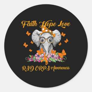 Sticker Rond Foi éléphante Espoir Amour RSD RCPS Sensibilisatio