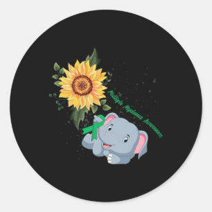 Sticker Rond Foi éléphante Espoir Combattre l'amour Maladie du