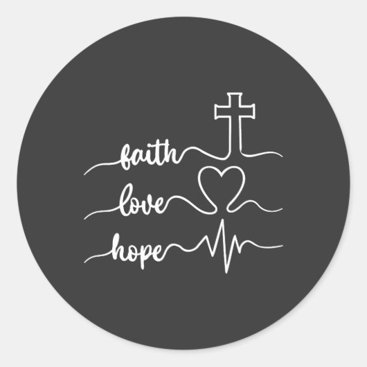 Sticker Rond Foi Espérance Amour (Devant)