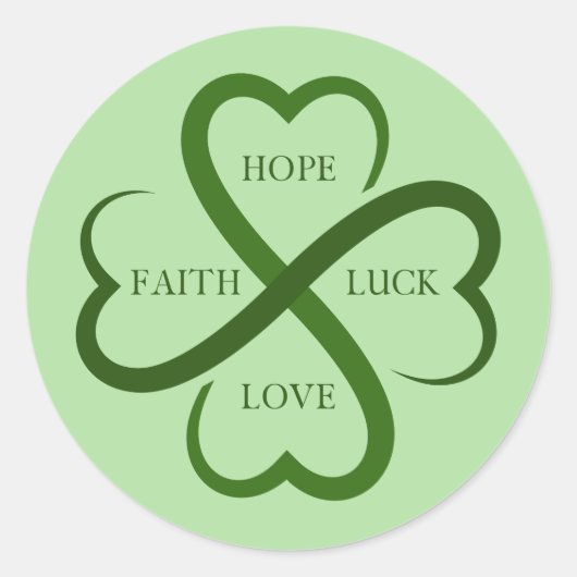 Sticker Rond Foi, Espoir, Chance, Amour (Devant)