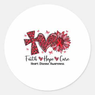 Sticker Rond Foi Espoir Cure Tournesol Léopard Maladie Cardiaqu