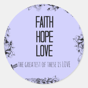 Sticker Rond Foi Inspirationnelle Espoir Aimer Bible Verse