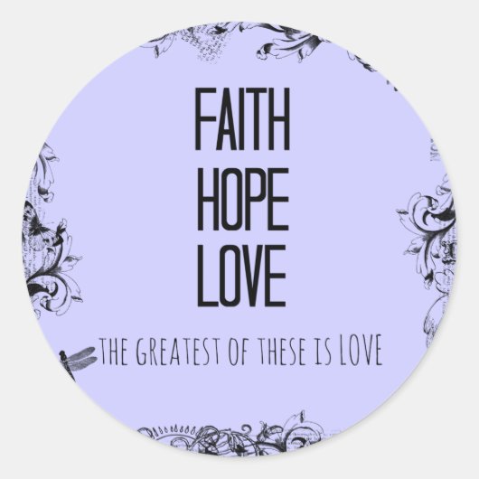 Sticker Rond Foi Inspirationnelle Espoir Aimer Bible Verse (Devant)