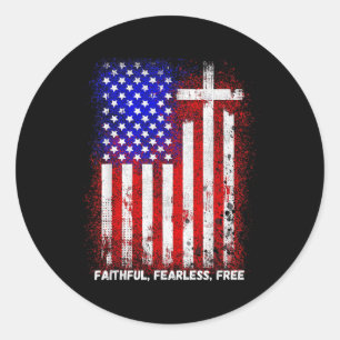 Sticker Rond Foi Peur Croix chrétienne Jésus Christ Hommes Femm