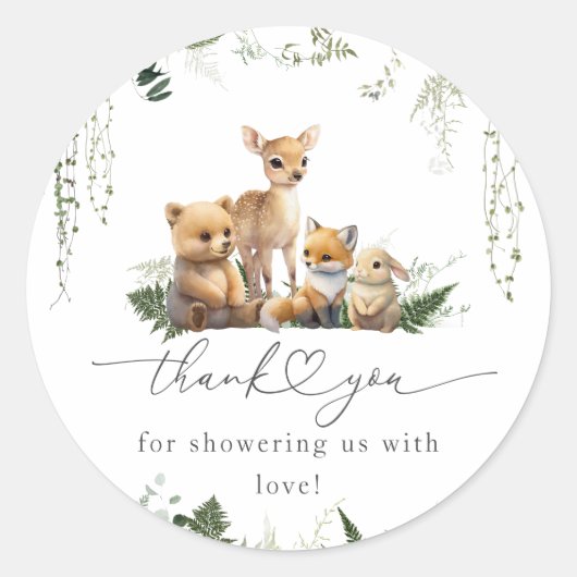 Sticker Rond Foie de Baby shower neutre pour les animaux des bo (Devant)