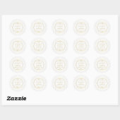 Sticker Rond Foil blanc & or moderne effet mariage Faveur (Feuille)