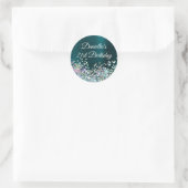 Sticker Rond Foil Holo Turquoise foncé Parties scintillant 21e  (Sac)