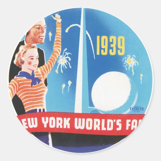 Sticker Rond Foire mondiale de New York 1939 (Devant)