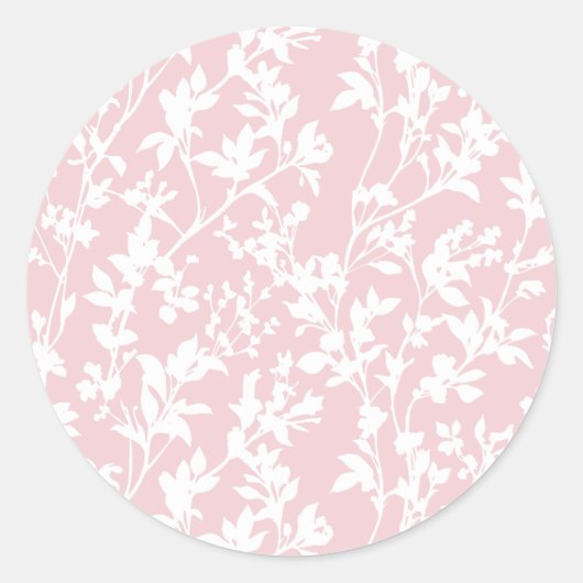 Sticker Rond Foliage frais (Rose doux) (Devant)