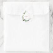 Sticker Rond Foliage & Or Monogramme Blanc Mariage élégant (Sac)
