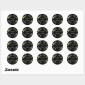 Sticker Rond Foliage tropical sauvage Mariage noir (Feuille)