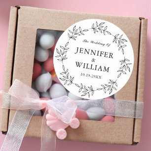 Sticker Rond Foliing Whimsical Mariage Fiançailles Anniversaire