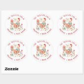 Sticker Rond Folk Colorful Farm Oeufs frais (Feuille)