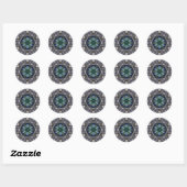 Sticker Rond Folk Mandala (Feuille)