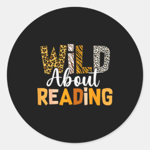 Sticker Rond Folle de lecture amoureux drôle de livre bibliophi
