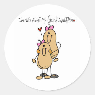 Sticker Rond Folle de ma petite-fille