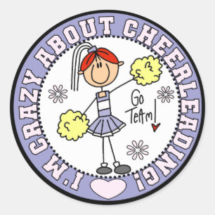 Sticker Rond Folle de T-shirts et Cadeaux de Cheerleading