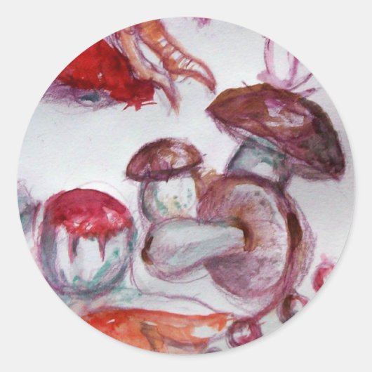 Sticker Rond FOLLET MAGIQUE DE CHAMPIGNONS Particulier (Devant)