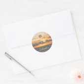 Sticker Rond Folly Beach Morning Mariage (Enveloppe)
