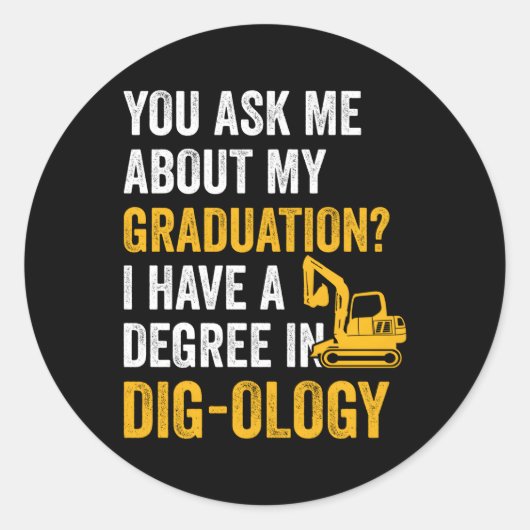 Sticker Rond Fonctionnement de l'excavatrice à pistons de l'opé (Devant)