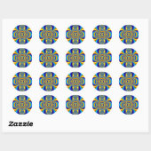 Sticker Rond Fond Abstrait Coloré-14334 (Feuille)