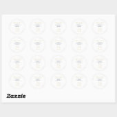 Sticker Rond Fond blanc élégant Navy Or Script Élégant  (Feuille)