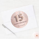 Sticker Rond Fond de ballon de diamants roses d'or rose Quincea (Enveloppe)