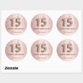 Sticker Rond Fond de ballon de diamants roses d'or rose Quincea (Feuille)