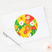Sticker Rond Fond d'écran Funky Flower Power (Enveloppe)
