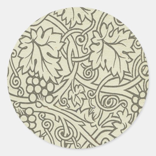 Sticker Rond Fond d'écran William Morris Grapevine Sage (Devant)